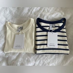Paris Atelier & Other Stories Cream and Striped Shirts, Set of 2